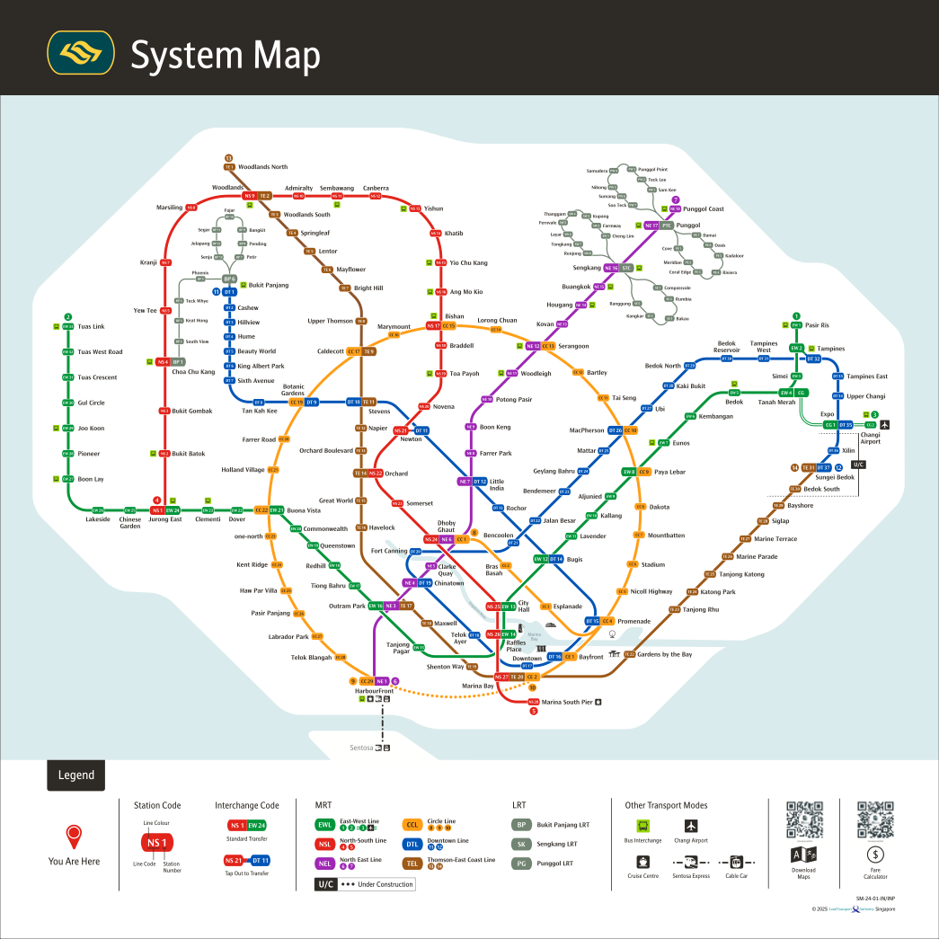 Singapore MRT system map