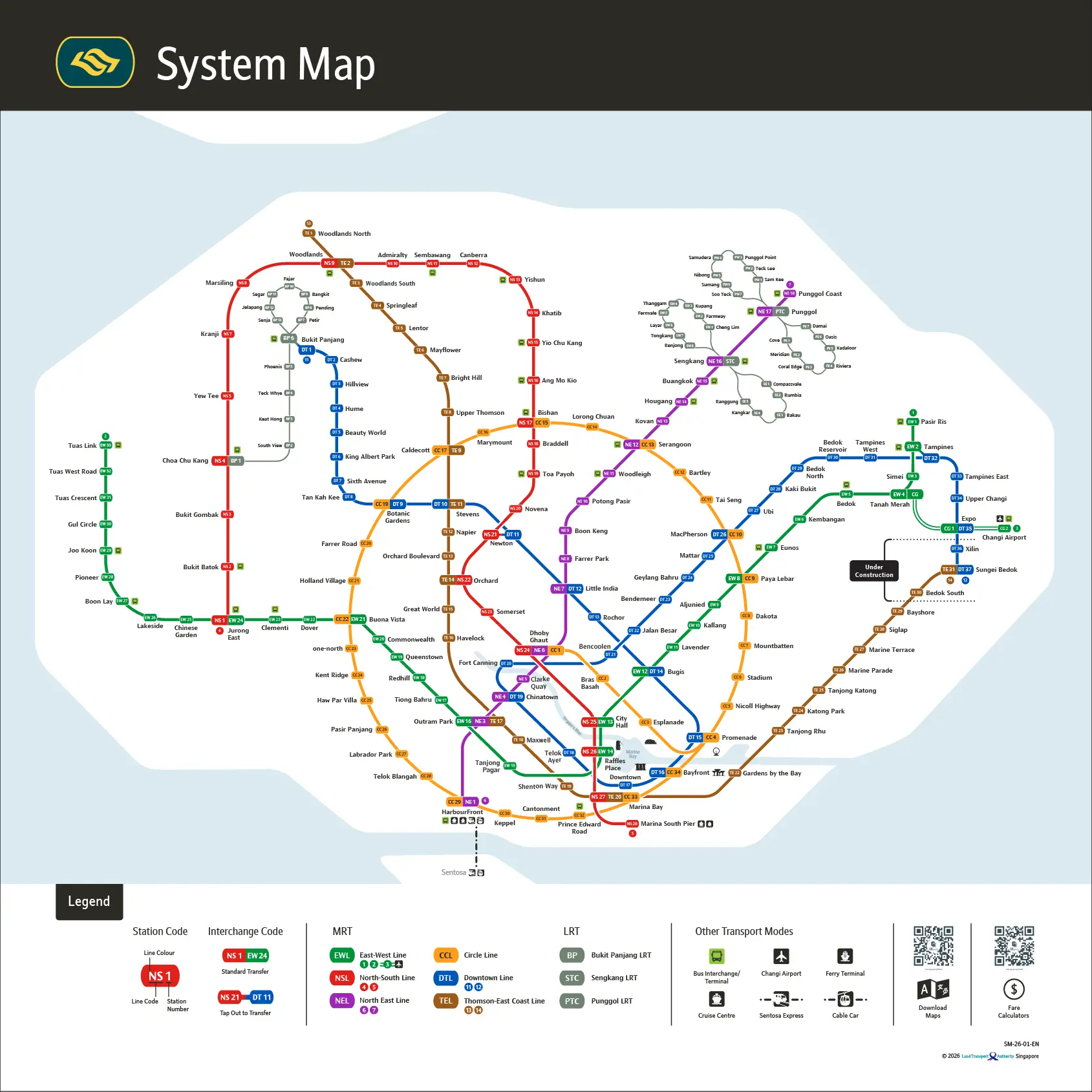 Singapore MRT system map